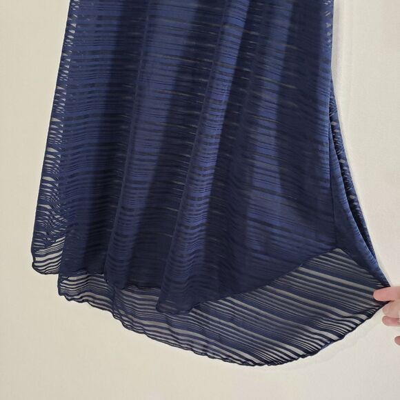 Jordan Taylor Medium Navy Blue Sheer Striped Sleeveless Swim Coverup NWT - Picture 4 of 6